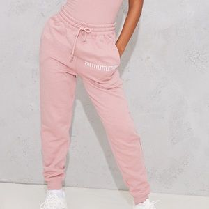 PRETTYLITTLETHING Light Pink High Waist Cuffed Sweatpants .